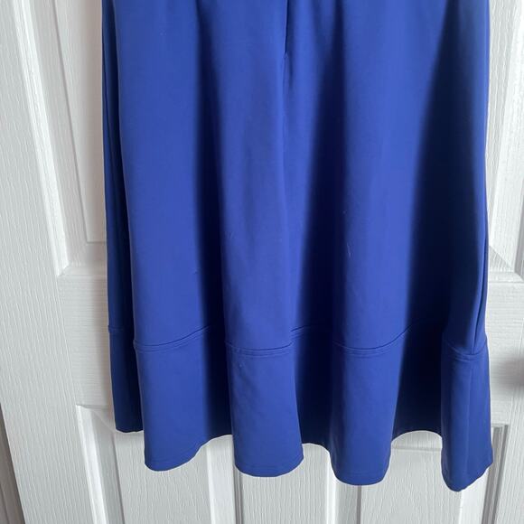 Cynthia Rowley Fit & Flare Dress Size 8 Blue Sleeveless V-Neck Cocktail Party - Picture 7 of 13